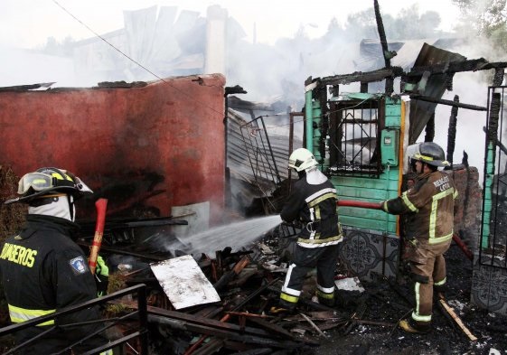 Casas de famílias metodistas destruídas em Lota-Chile