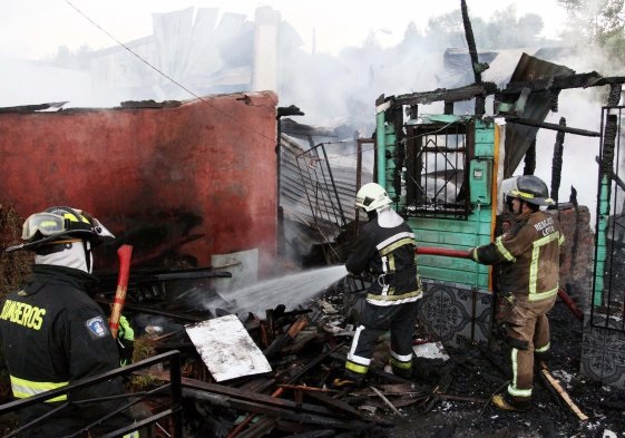 Casas de famlias metodistas destrudas em Lota-Chile